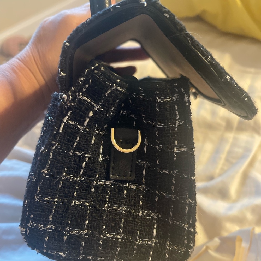 Jason Wu Mini Black Tweed Crossbody Top Handle Bag Brand New - Picture 7 of 10